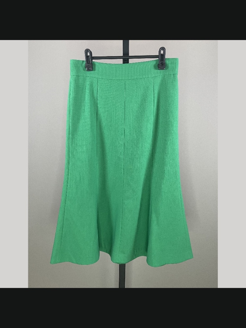 NEW Ann Taylor Skirt Womens 2 green flounce trumpet midi business cocktail